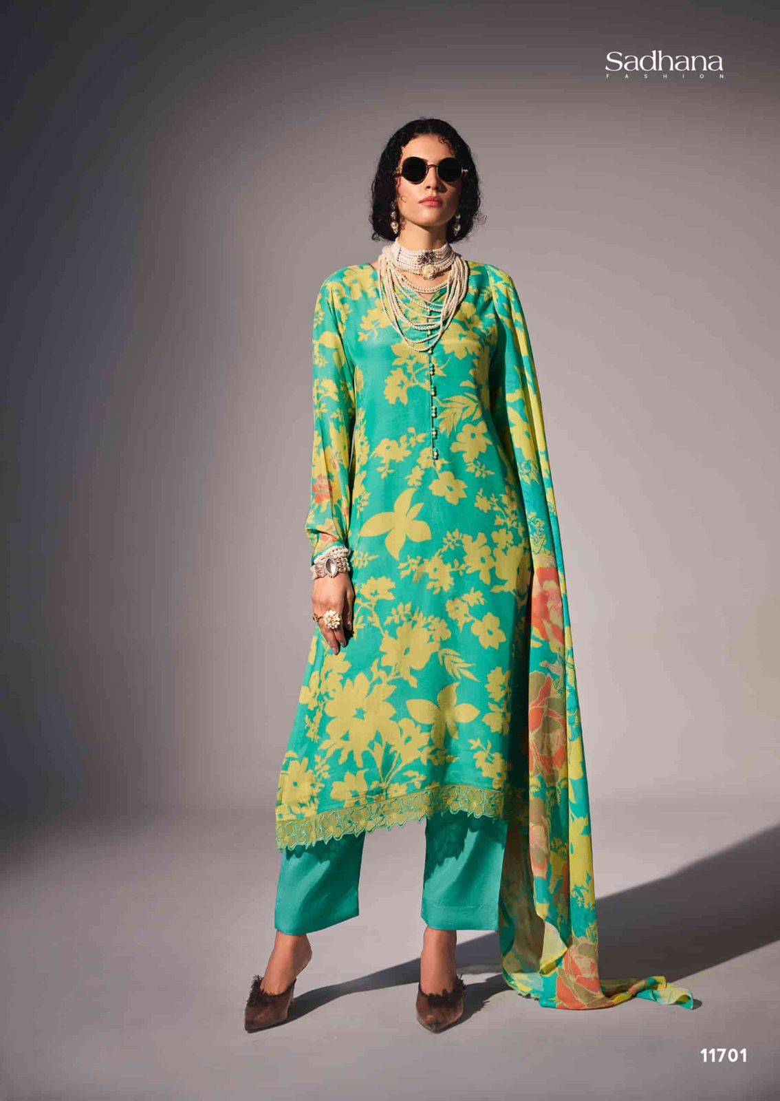 NIMRI By SADHANA FASHION 11701 To 17706 Series Stylish Beautiful Colourful BEMBERG SILK Dresses At Wholesale Price